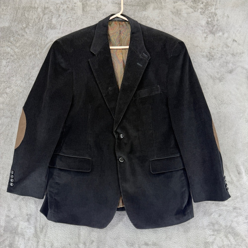 Lauren Ralph Lauren Blazer Mens‎ 42S Corduroy Black Elbow Patches Macy's EUC